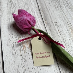 Textil tulipán búcsúajándék óvó néninek, dadusnak, Otthon & Életmód, Dekoráció, Virágdísz és tartó, Csokor & Virágdísz, Varrás, MESKA