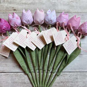 Textil tulipán /szett: 8 db/ bölcsődei búcsúajándék  - Meska.hu