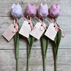 Textil tulipán /szett: 4 db/ bölcsis búcsúajándék , Otthon & Lakás, Dekoráció, Virágdísz és tartó, Csokor & Virágdísz, Varrás, MESKA
