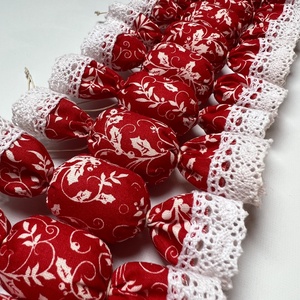 Textil szaloncukor /szett: 10 db/ - karácsony - karácsonyi lakásdekoráció - karácsonyfadíszek - Meska.hu