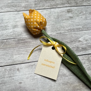 Nőnapi textil tulipán ingyen ajándékkísérővel, Otthon & Lakás, Dekoráció, Virágdísz és tartó, Csokor & Virágdísz, Varrás, MESKA