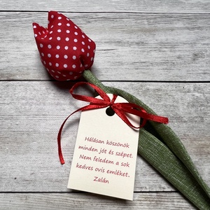 Textil tulipán- ovis búcsúajándék , Otthon & Életmód, Dekoráció, Virágdísz és tartó, Csokor & Virágdísz, Varrás, MESKA