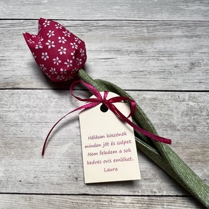 Textil tulipán- ovis búcsúajándék  - Meska.hu