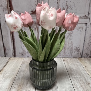 Anyák napi textil tulipán szett, Otthon & Lakás, Dekoráció, Virágdísz és tartó, Csokor & Virágdísz, Varrás, MESKA