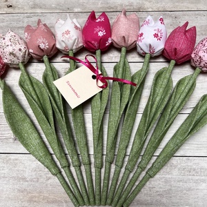 Anyák napi tulipán csokor /szett: 10 szál/ ingyen ajándékkártyával, Otthon & Lakás, Dekoráció, Virágdísz és tartó, Csokor & Virágdísz, Varrás, MESKA