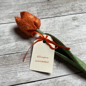 Nőnapi textil tulipán ingyen ajándékkísérővel, Otthon & Lakás, Dekoráció, Virágdísz és tartó, Csokor & Virágdísz, Varrás, MESKA