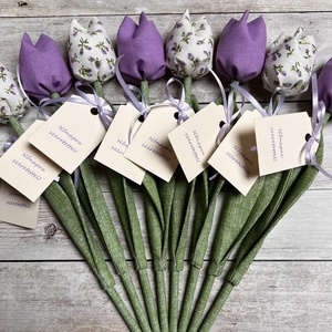 Nőnapi textil tulipánok / szett: 8 db/ ingyen ajándékkísérővel, Otthon & Lakás, Dekoráció, Virágdísz és tartó, Csokor & Virágdísz, Varrás, MESKA
