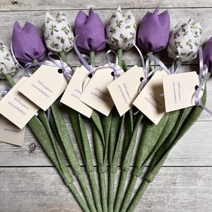 Nőnapi textil tulipánok / szett: 8 db/ ingyen ajándékkísérővel - Meska.hu