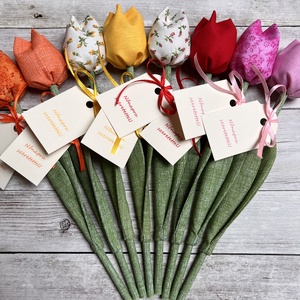 Nőnapi textil tulipánok / szett: 8 db/ ingyen ajándékkísérővel, Otthon & Lakás, Dekoráció, Virágdísz és tartó, Csokor & Virágdísz, Varrás, MESKA