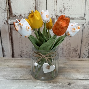 Textil tulipán szett, Otthon & Lakás, Dekoráció, Virágdísz és tartó, Csokor & Virágdísz, Varrás, MESKA