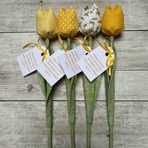 Textil tulipán bölcsis búcsúajándék  /szett: 4 db/, Otthon & Életmód, Dekoráció, Virágdísz és tartó, Csokor & Virágdísz, Varrás, MESKA