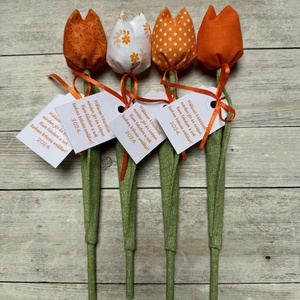 Textil tulipán bölcsis búcsúajándék  /szett: 4 db/ - Meska.hu