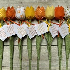 Textil tulipán bölcsis búcsúajándék  /szett: 8 db/, Otthon & Életmód, Dekoráció, Virágdísz és tartó, Csokor & Virágdísz, Varrás, MESKA