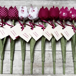 Nőnapi textil tulipánok / szett: 8 db/ ingyen ajándékkísérővel - Meska.hu