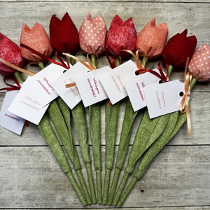 Nőnapi textil tulipánok / szett: 8 db/ ingyen ajándékkísérővel - Meska.hu