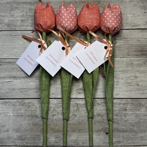 Nőnapi textil tulipánok / szett: 4 db/ ingyen ajándékkísérővel - Meska.hu