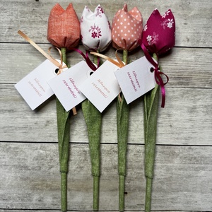Nőnapi textil tulipánok / szett: 4 db/ ingyen ajándékkísérővel - Meska.hu