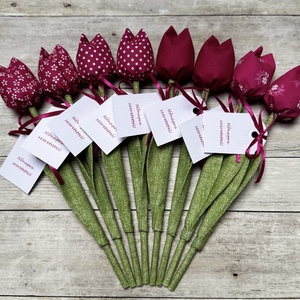 Nőnapi textil tulipánok / szett: 8 db/ ingyen ajándékkísérővel - Meska.hu
