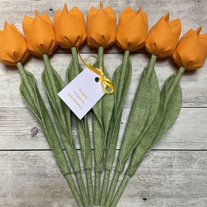 Anyák napi textil tulipánok / szett: 7 db/ ingyen ajándékkísérővel, Otthon & Életmód, Dekoráció, Virágdísz és tartó, Csokor & Virágdísz, Varrás, MESKA