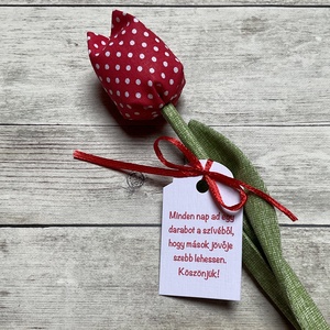 Textil tulipán- pedagógusnapra , Otthon & Életmód, Dekoráció, Virágdísz és tartó, Csokor & Virágdísz, Varrás, MESKA
