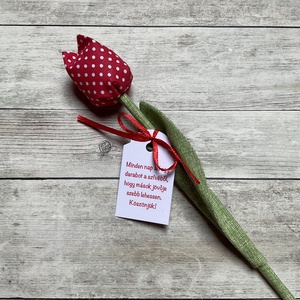 Textil tulipán- pedagógusnapra  - otthon & életmód - dekoráció - virágdísz és tartó - csokor & virágdísz - Meska.hu