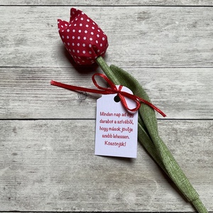 Textil tulipán- pedagógusnapra  - otthon & életmód - dekoráció - virágdísz és tartó - csokor & virágdísz - Meska.hu