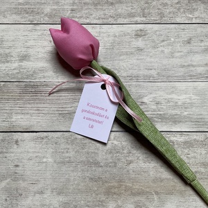 Textil tulipán- pedagógusnapra , Otthon & Életmód, Dekoráció, Virágdísz és tartó, Csokor & Virágdísz, Varrás, MESKA