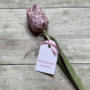 Textil tulipán- pedagógusnapra , Otthon & Életmód, Dekoráció, Virágdísz és tartó, Csokor & Virágdísz, Varrás, MESKA