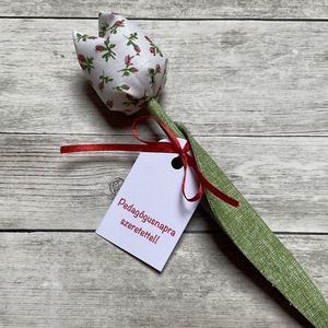 Textil tulipán- pedagógusnapra , Otthon & Életmód, Dekoráció, Virágdísz és tartó, Csokor & Virágdísz, Varrás, MESKA