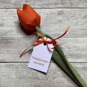 Textil tulipán- pedagógusnapra , Otthon & Életmód, Dekoráció, Virágdísz és tartó, Csokor & Virágdísz, Varrás, MESKA