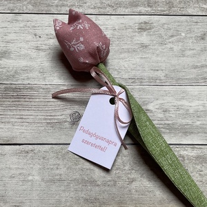 Textil tulipán- pedagógusnapra , Otthon & Életmód, Dekoráció, Virágdísz és tartó, Csokor & Virágdísz, Varrás, MESKA