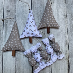 Karácsonyfadísz szett, Karácsony, Karácsonyi lakásdekoráció, Karácsonyfadíszek, Varrás, MESKA