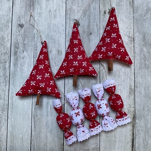 Karácsonyfadísz szett, Karácsony, Karácsonyi lakásdekoráció, Karácsonyfadíszek, Varrás, MESKA