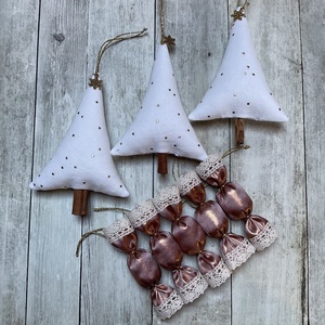 Karácsonyfadísz szett, Karácsony, Karácsonyi lakásdekoráció, Karácsonyfadíszek, Varrás, MESKA