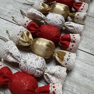 Textil szaloncukor /szett: 10 db/ - Meska.hu