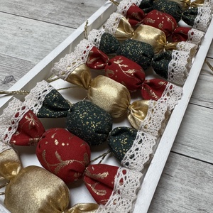 Textil szaloncukor /szett: 10 db/ - Meska.hu