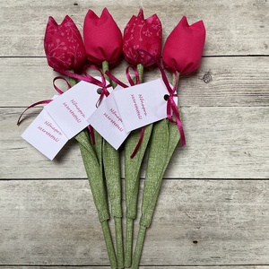 Nőnapi textil tulipánok / szett: 4 db/ ingyen ajándékkísérővel - Meska.hu