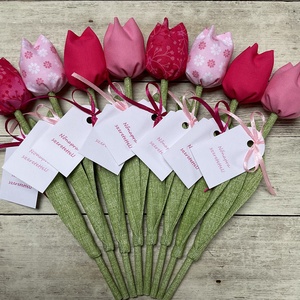Nőnapi textil tulipánok / szett: 8 db/ ingyen ajándékkísérővel - Meska.hu