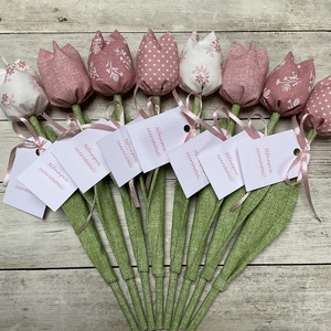 Nőnapi textil tulipánok / szett: 8 db/ ingyen ajándékkísérővel - Meska.hu