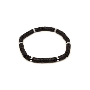 Bazalt ezüst köztes korong karkötő 6-7mm, Ékszer, Karkötő, Ásványkarkötő, , MESKA