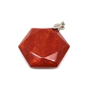 Hexagon medál Jáspis vörös 3cm - Meska.hu