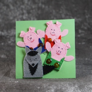 A három kismalac ujjbáb csomag, Játék & Sport, Bábok, Ujjbáb, Varrás, MESKA