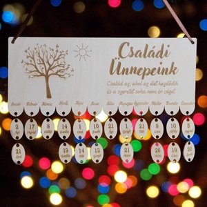 Családi ünnepeink - öröknaptár - LAPRA SZERELT, Otthon & Életmód, Dekoráció, Fali és függő dekoráció, Falinaptár & Öröknaptár, Famegmunkálás, Gravírozás, pirográfia, MESKA