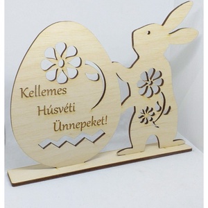 Kellemes húsvéti ünnepeket gravírozott húsvéti asztaldísz, Otthon & Életmód, Dekoráció, Húsvéti asztaldíszek, Famegmunkálás, Festett tárgyak, MESKA