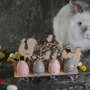 Baromfis tojástartó asztaldísz, Otthon & Életmód, Dekoráció, Asztal és polc dekoráció, Asztaldísz, Famegmunkálás, Festett tárgyak, MESKA