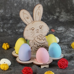 Nyulas tojástartó asztaldísz, Otthon & Életmód, Dekoráció, Asztal és polc dekoráció, Asztaldísz, Famegmunkálás, Festett tárgyak, MESKA