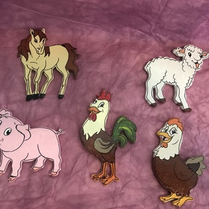 Kézzel készített fa hűtőmágnes csomag - háziállatok, farm - otthon & életmód - konyhafelszerelés, tálalás - konyhai dekoráció - hűtőmágnes - Meska.hu