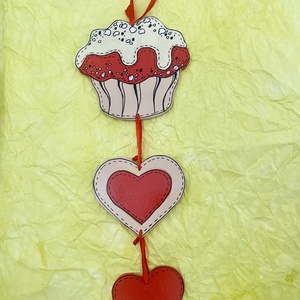 Muffin, süti ajtódísz - otthon & életmód - dekoráció - ajtó- és ablak dekoráció - ajtódísz & kopogtató - Meska.hu