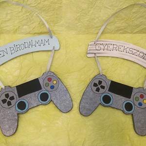 Fiús gyerekszoba tábla, konzol - Meska.hu