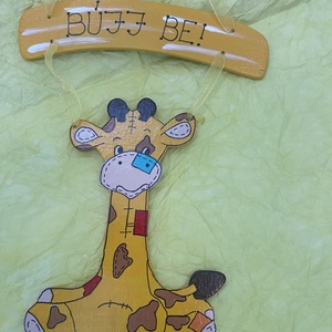 Zsiráfos gyerekszpba tábla - otthon & életmód - dekoráció - ajtó- és ablak dekoráció - ajtótábla - Meska.hu